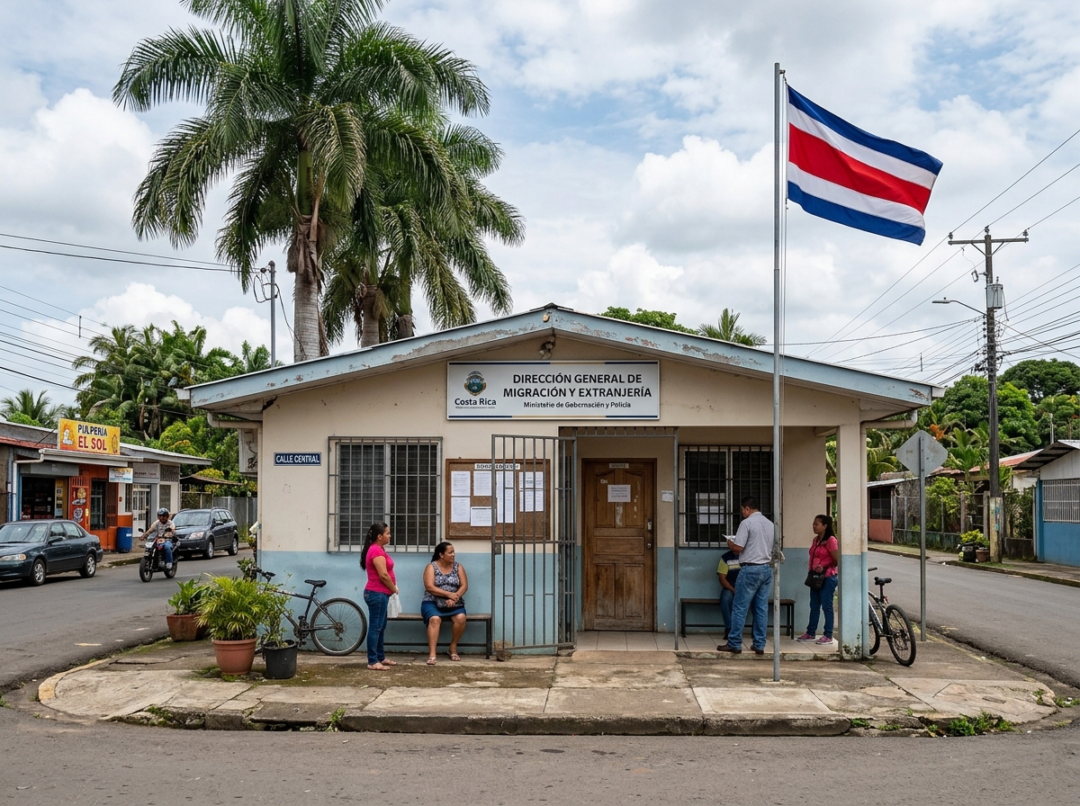 Small immigration office building in a Costa Rica town