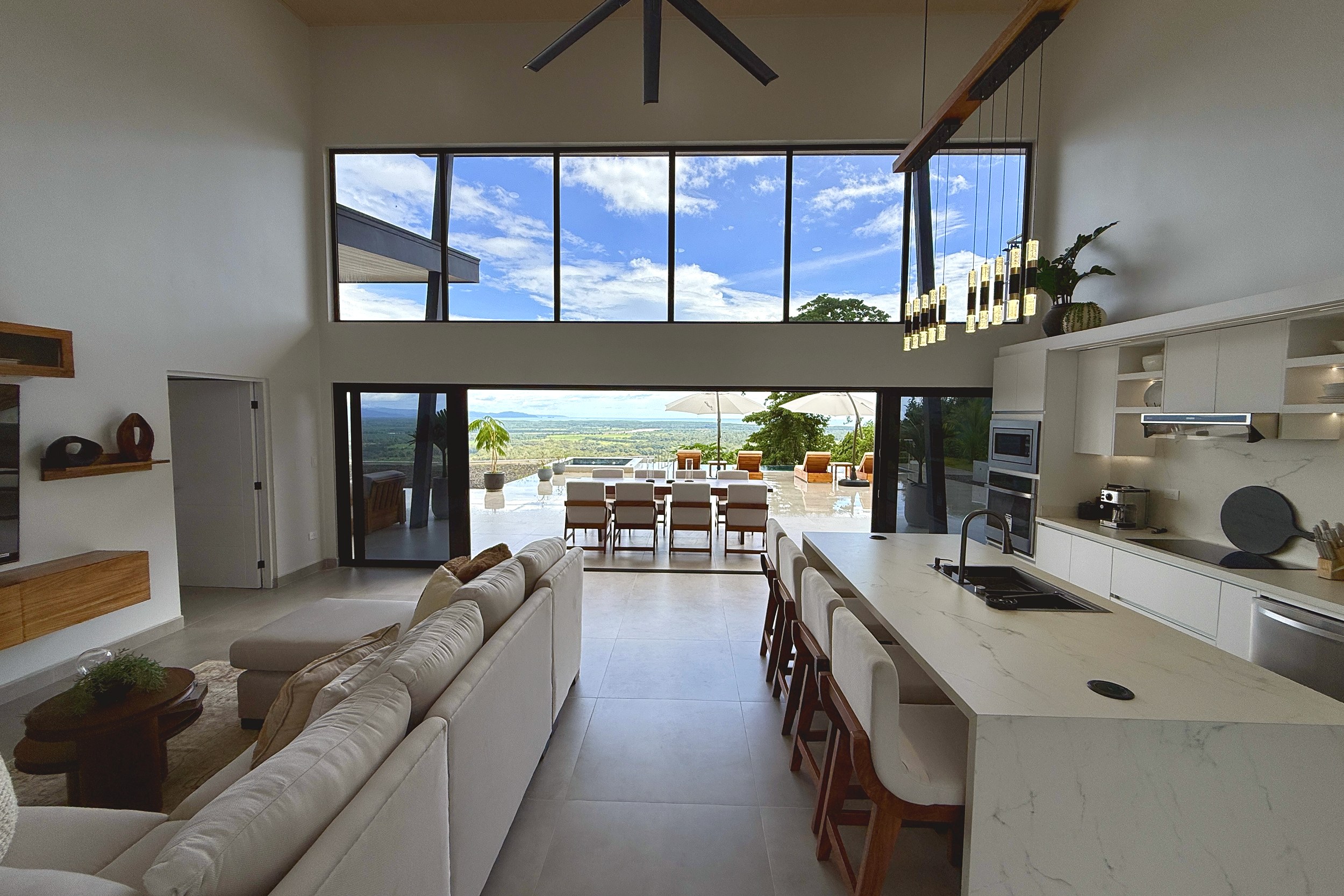 Modern Luxury 4-Bedroom Home open kitchen and living room in Chontales, Costa Rica