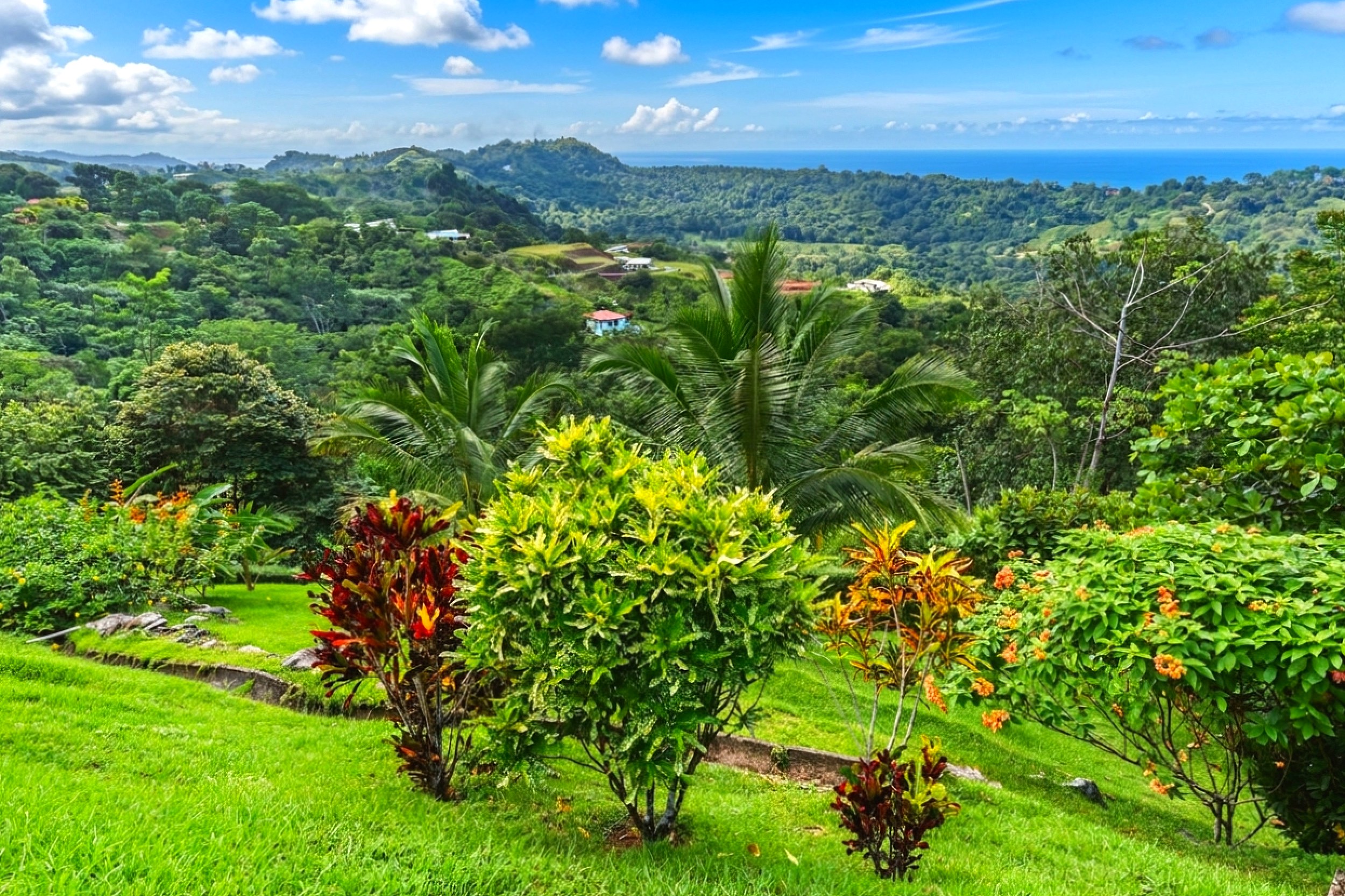 Luxurious Panoramic View Home ocean and valley views from lush gardens in Chontales, Costa Rica