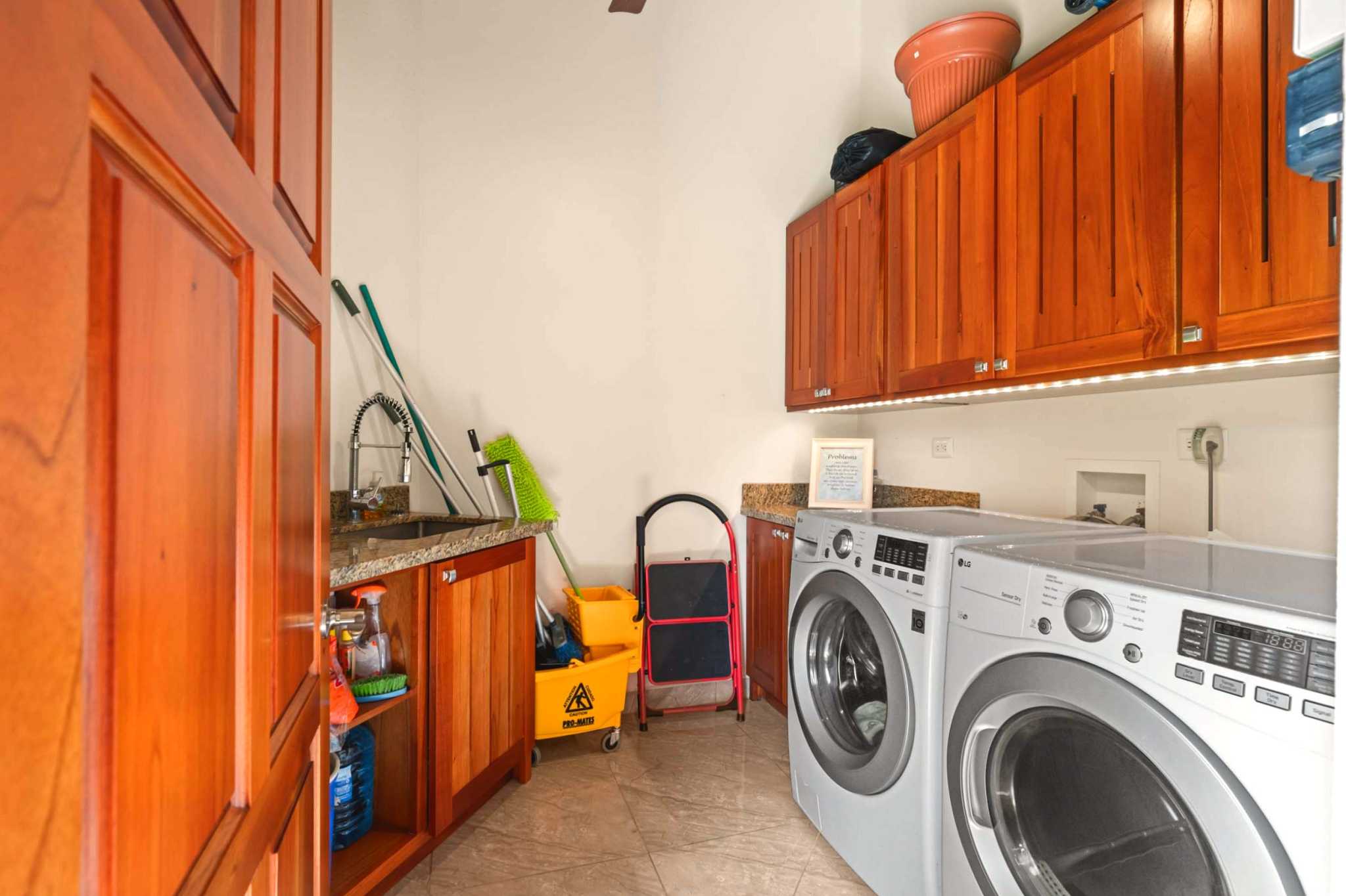 Laundry & Utility Room Luxurious Ocean View Home laundry room with washer dryer in Chontales, Costa Rica