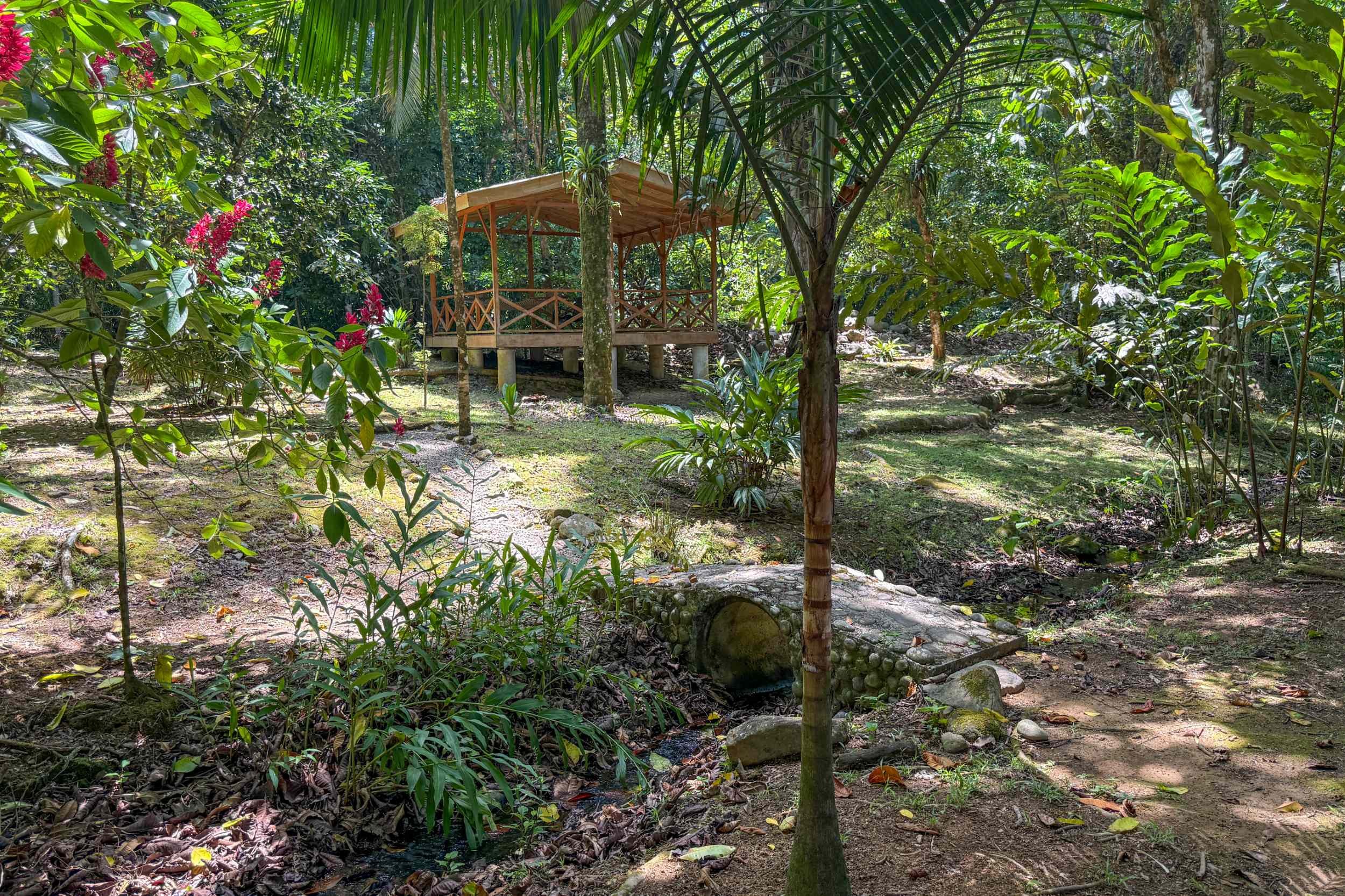 Garden Path & Gazebo Jungle Hotel wooden gazebo along garden path in Ojochal, Costa Rica