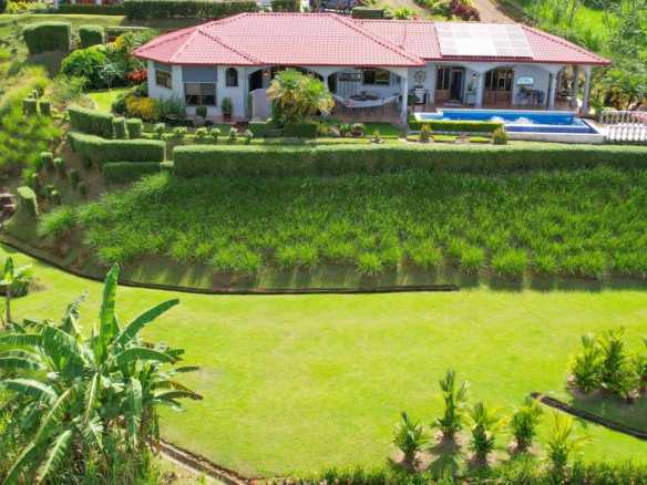 Stunning 3-Bedroom Tropical Hacienda with Pool, Ocean & Mountain Views in Ojochal Costa Rica