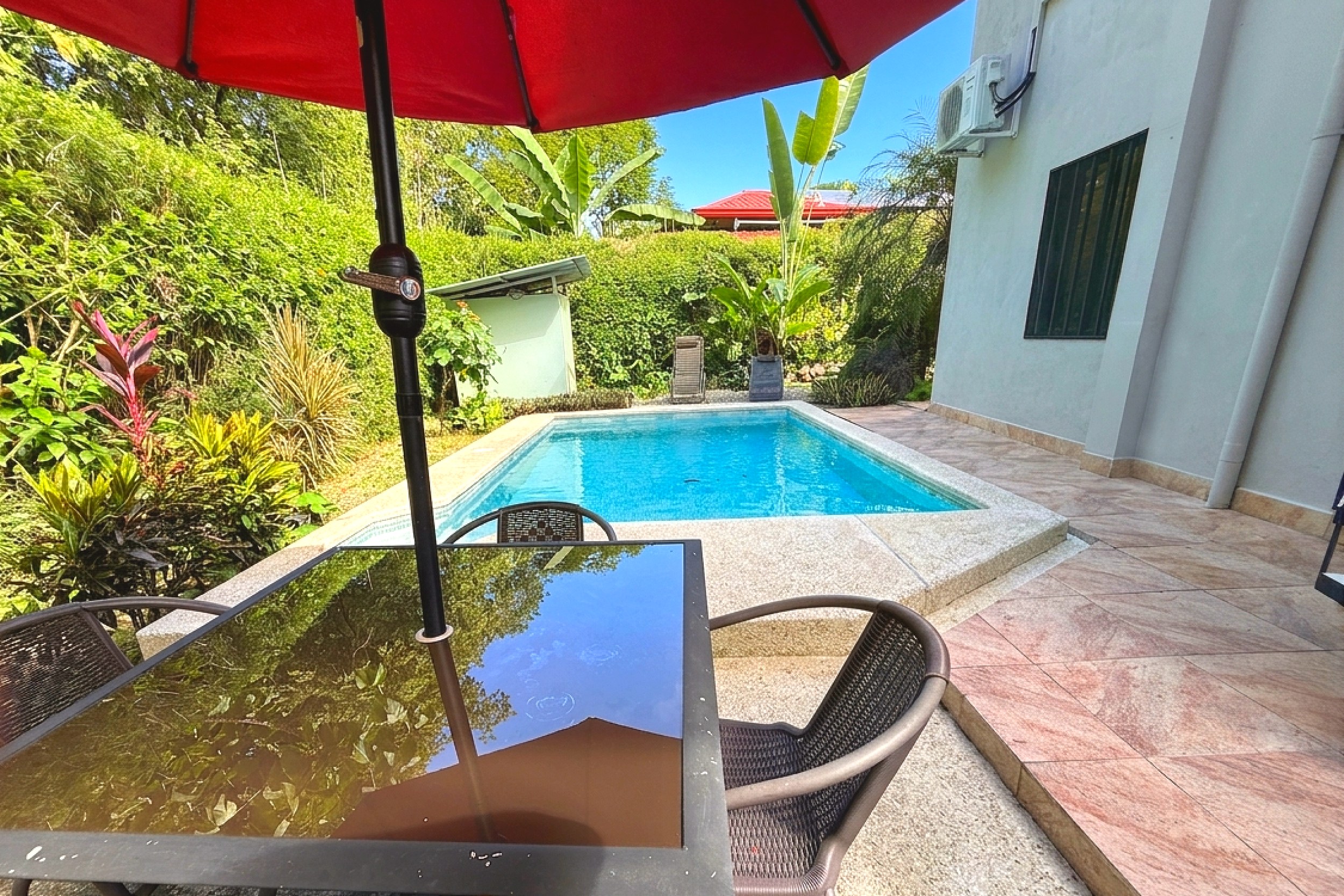 Private Pool & Patio Jungle Sanctuary Villa private pool with patio seating in Ojochal, Costa Rica