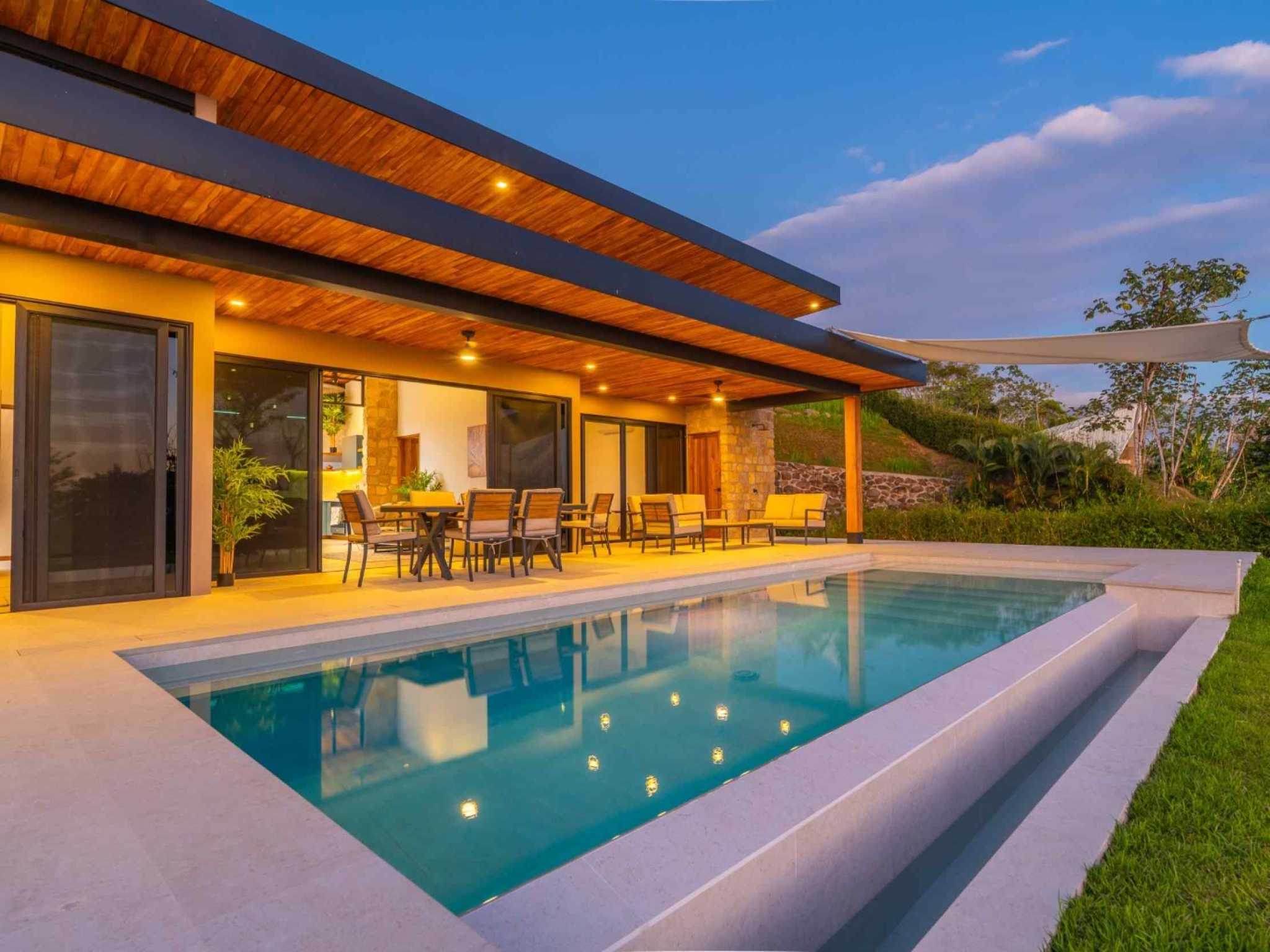 71705-8 Breathtaking Brand-New 2-Bedroom Home with Ocean Views and Private Pool in Ojochal Costa Rica