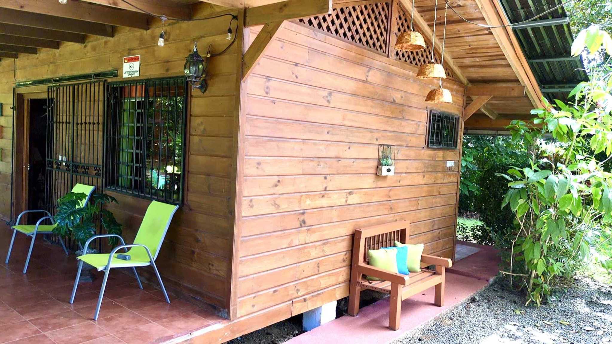74511-3 Charming 2-Bedroom Riverside Pine Cabin with River & Jungle Views in Uvita Costa Rica