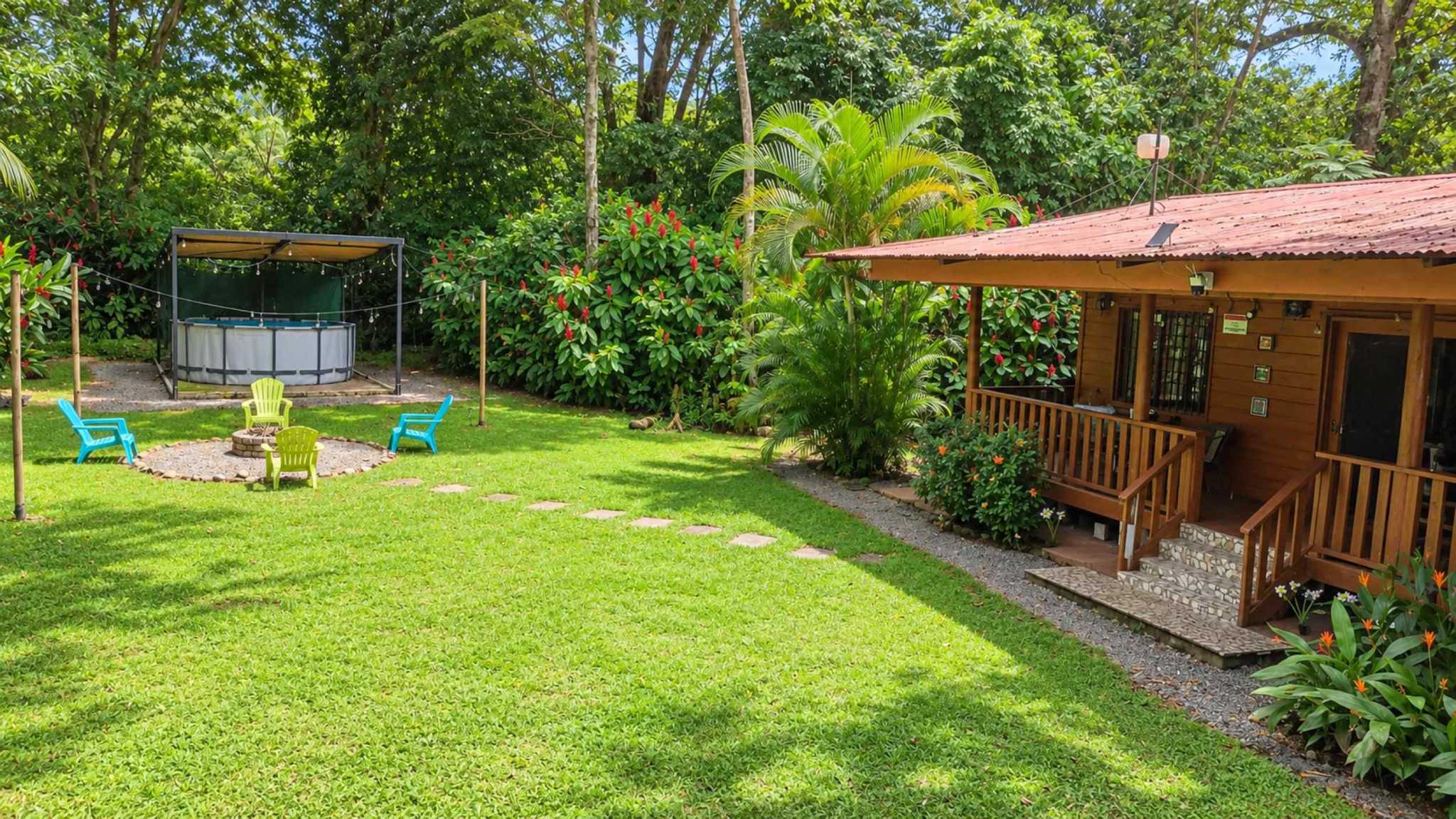 74511-19 Charming 2-Bedroom Riverside Pine Cabin with River & Jungle Views in Uvita Costa Rica