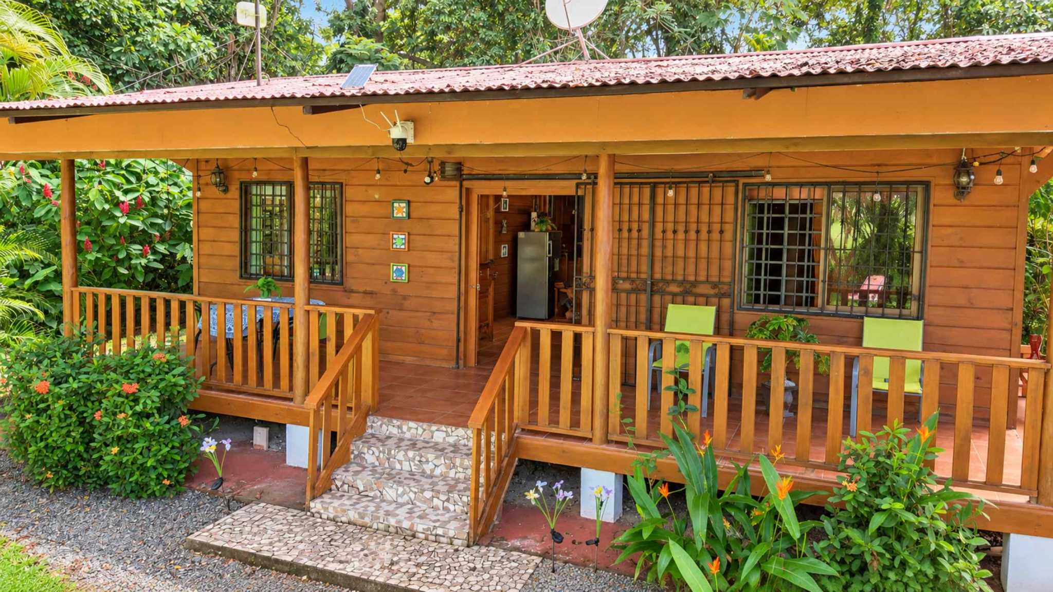 74511-24 Charming 2-Bedroom Riverside Pine Cabin with River & Jungle Views in Uvita Costa Rica