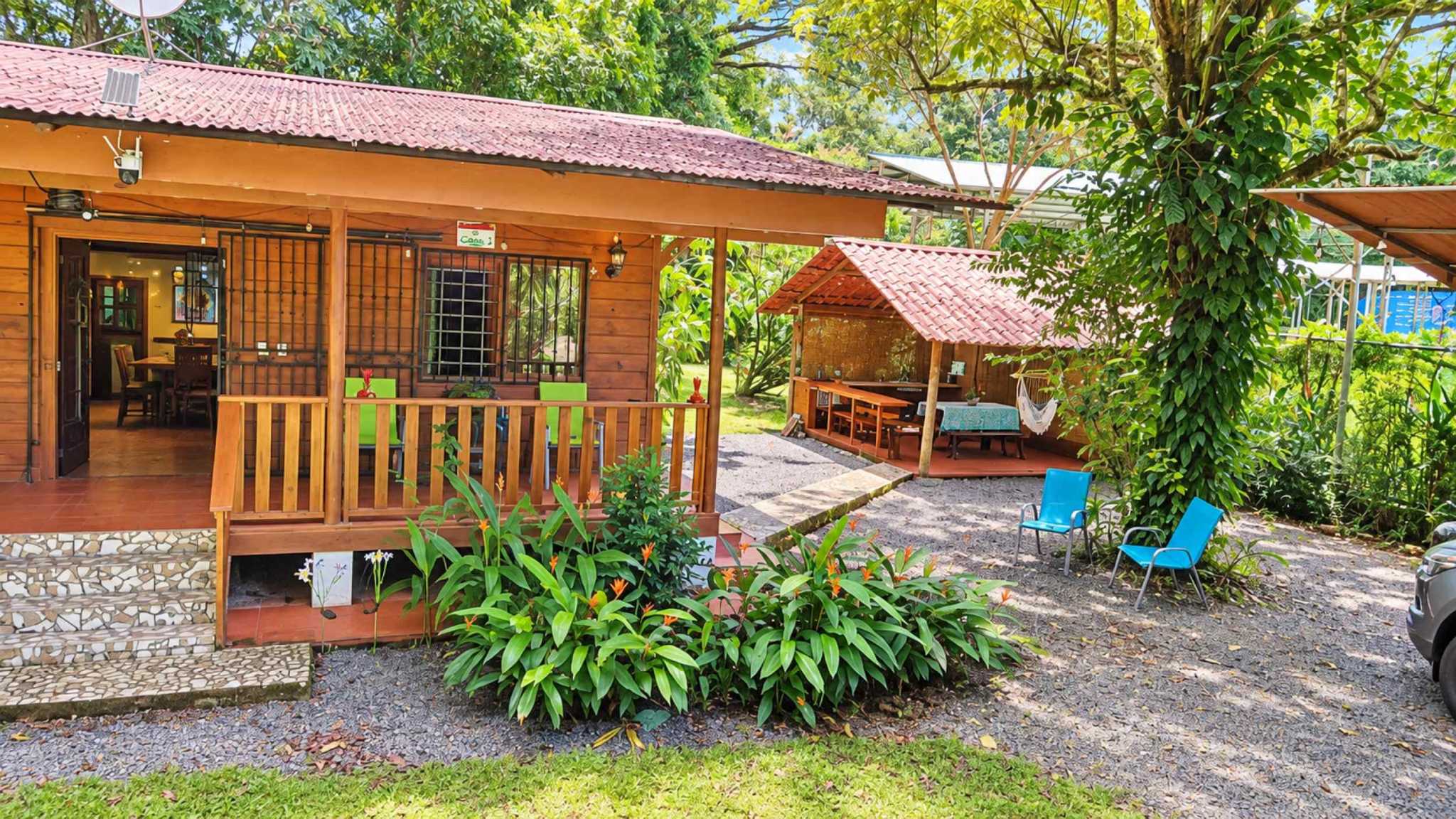 74511-25 Charming 2-Bedroom Riverside Pine Cabin with River & Jungle Views in Uvita Costa Rica