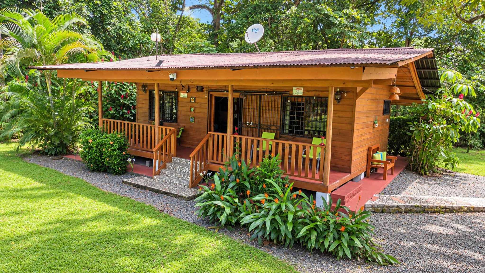 74511-34 Charming 2-Bedroom Riverside Pine Cabin with River & Jungle Views in Uvita Costa Rica