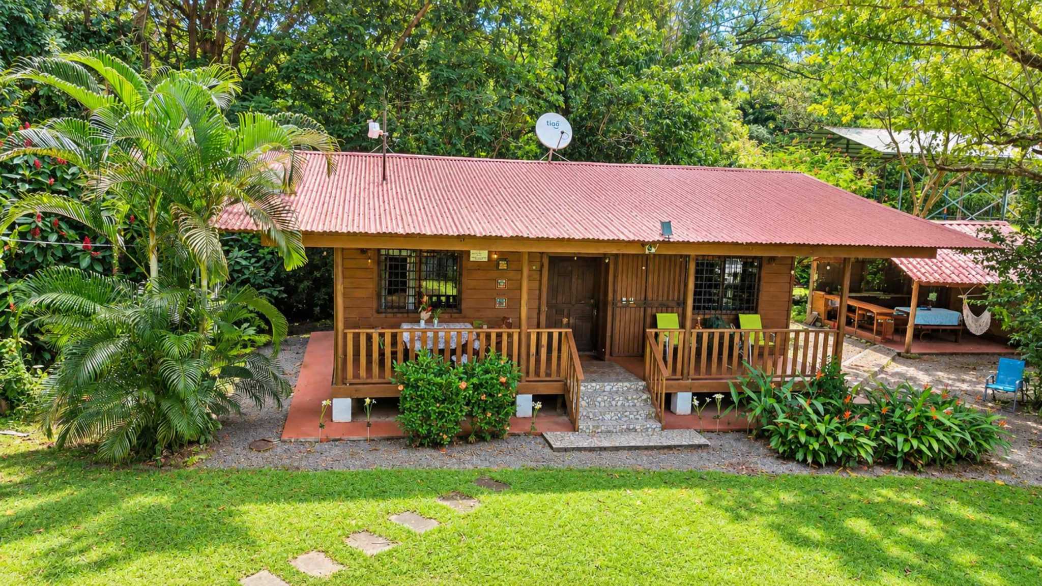74511-36 Charming 2-Bedroom Riverside Pine Cabin with River & Jungle Views in Uvita Costa Rica
