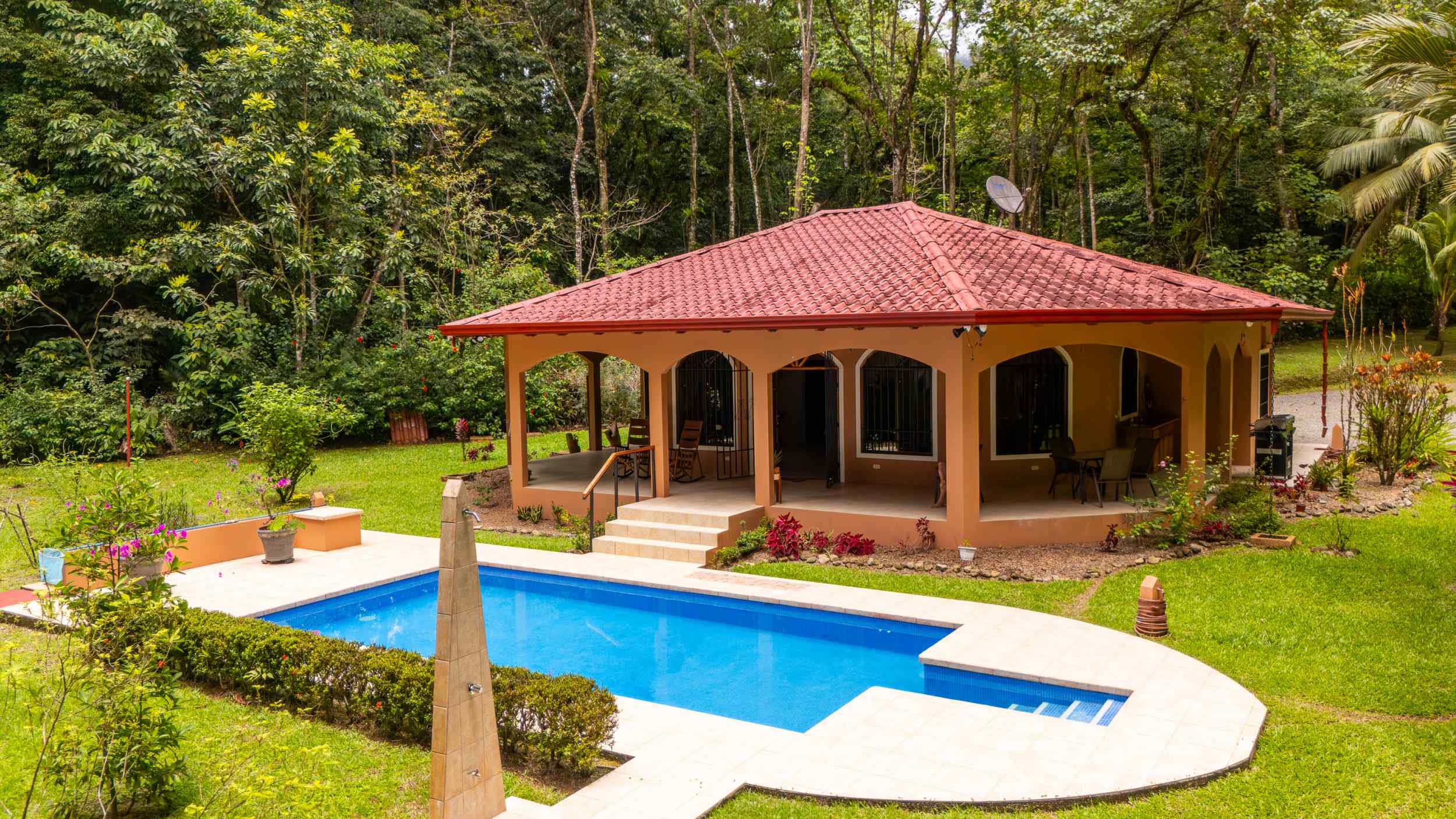 74507-40 Charming 2-Bedroom Colonial-Style Home with Private Pool & Creek in Ojochal Costa Rica