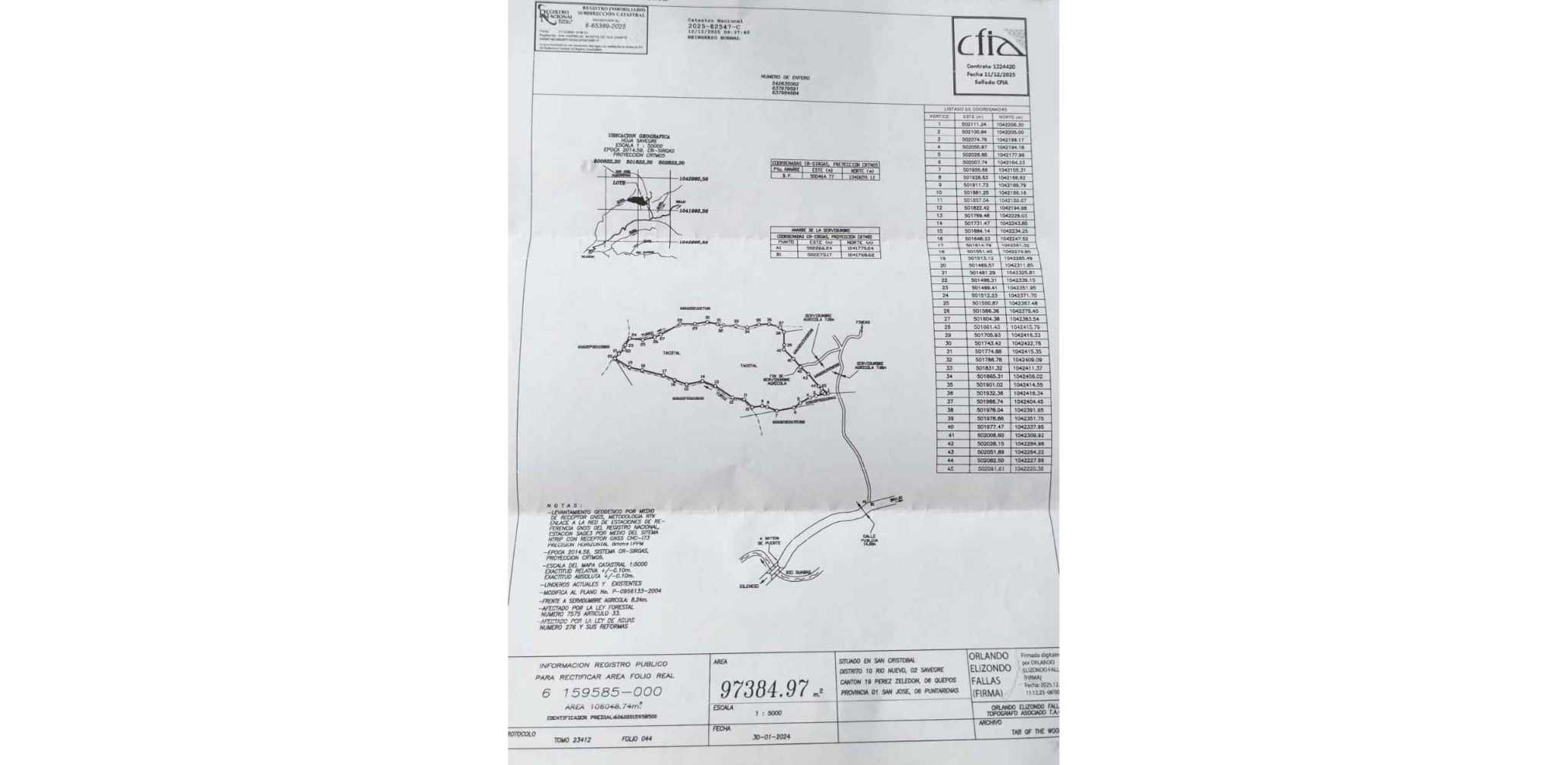 Spectacular Ocean View 24+ Acre Building Lot with Legal Water in Dominical Costa Rica